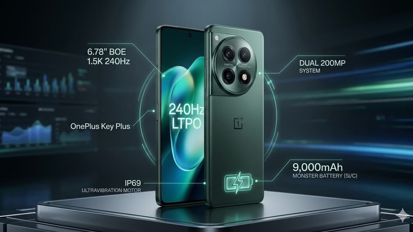 OnePlus 16 में 9000mAh बैटरी और 200MP कैमरे की चर्चा, तकनीकी बाजार में खलबली